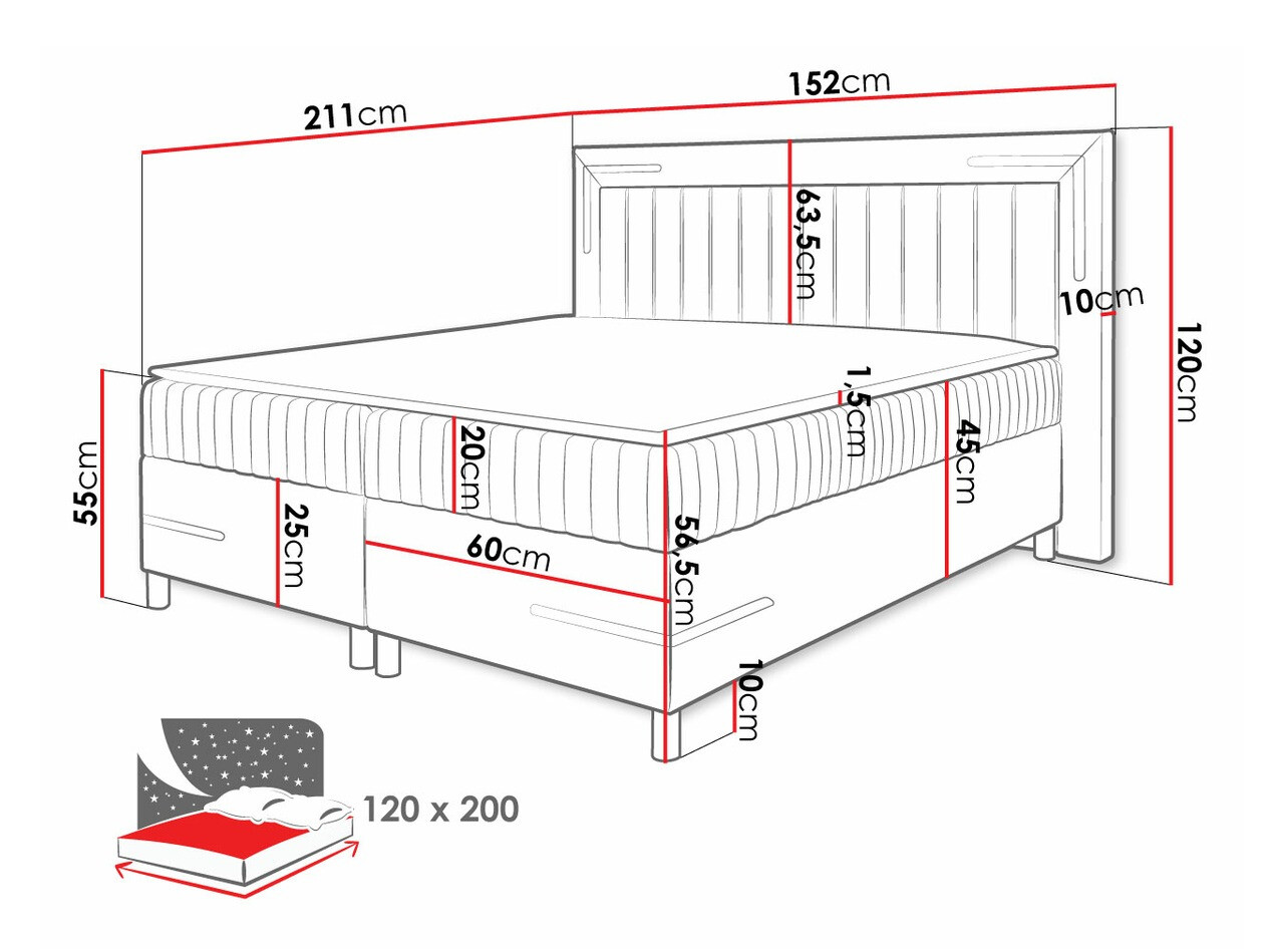 Boxspring krevet Baltimore 188 (Fresh 11)