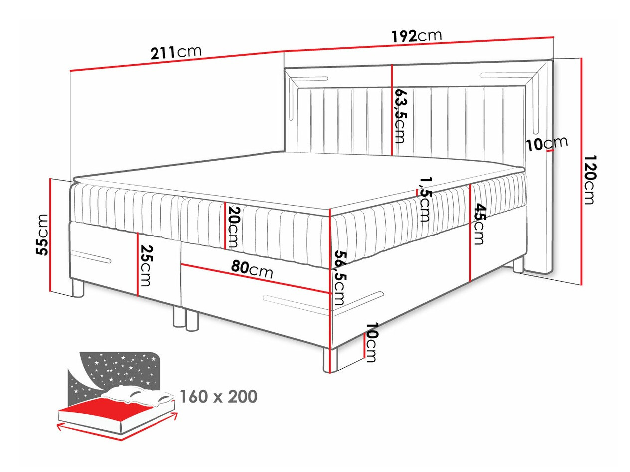Boxspring krevet Baltimore 188 (Fresh 11)