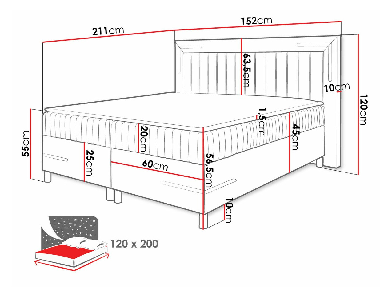 Boxspring krevet Baltimore 188 (Fresh 13)