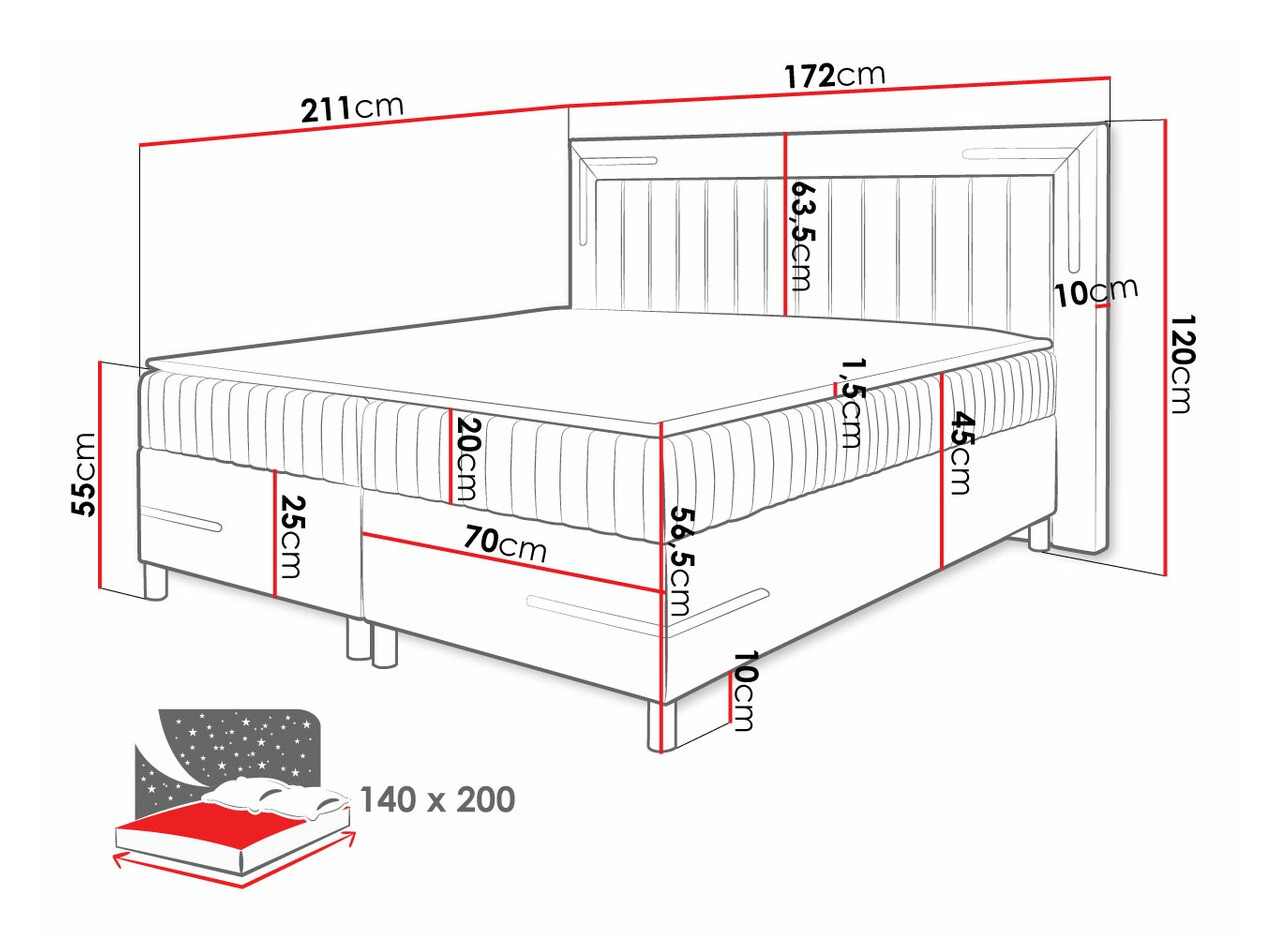 Boxspring krevet Baltimore 188 (Fresh 13)