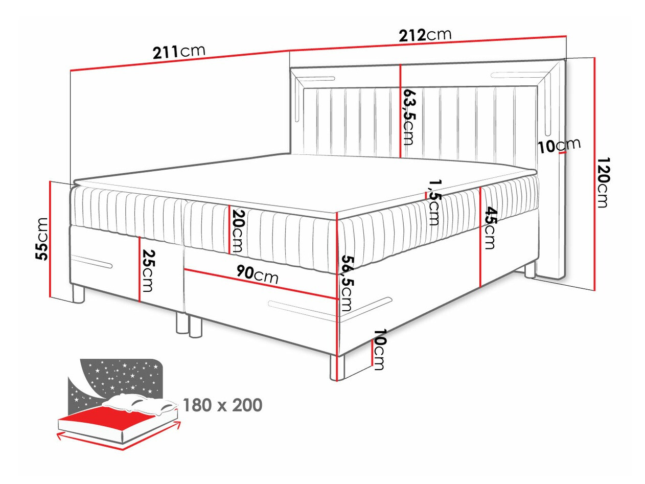 Boxspring krevet Baltimore 188 (Fresh 13)