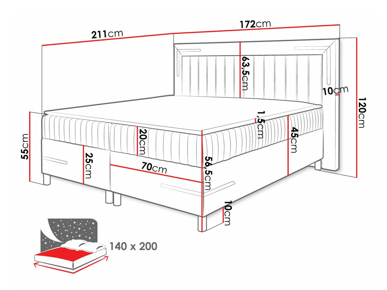 Boxspring krevet Baltimore 188 (Fresh 4)