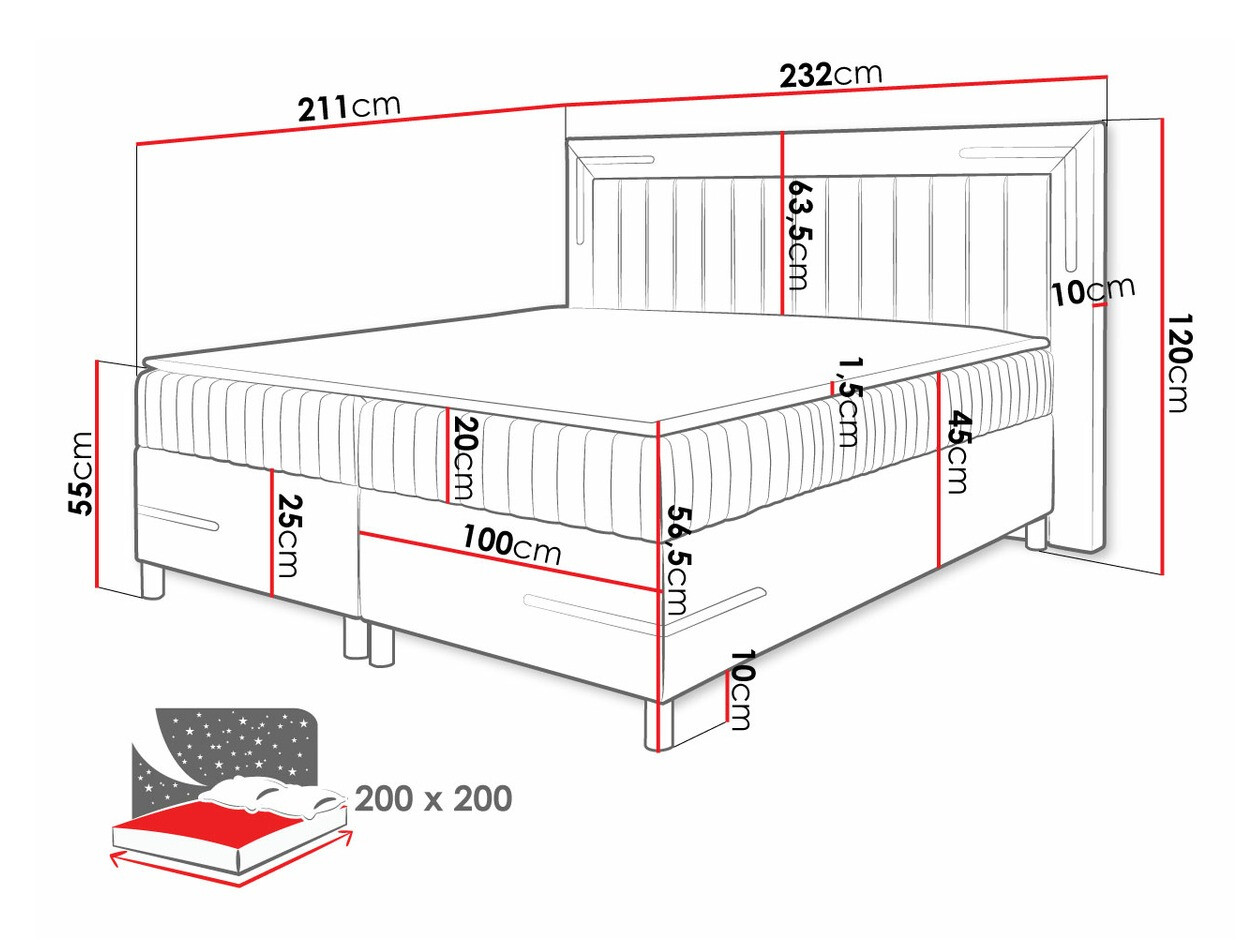 Boxspring krevet Baltimore 188 (Fresh 4)