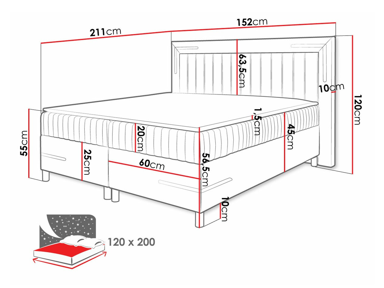 Boxspring krevet Baltimore 188 (Fresh 8)