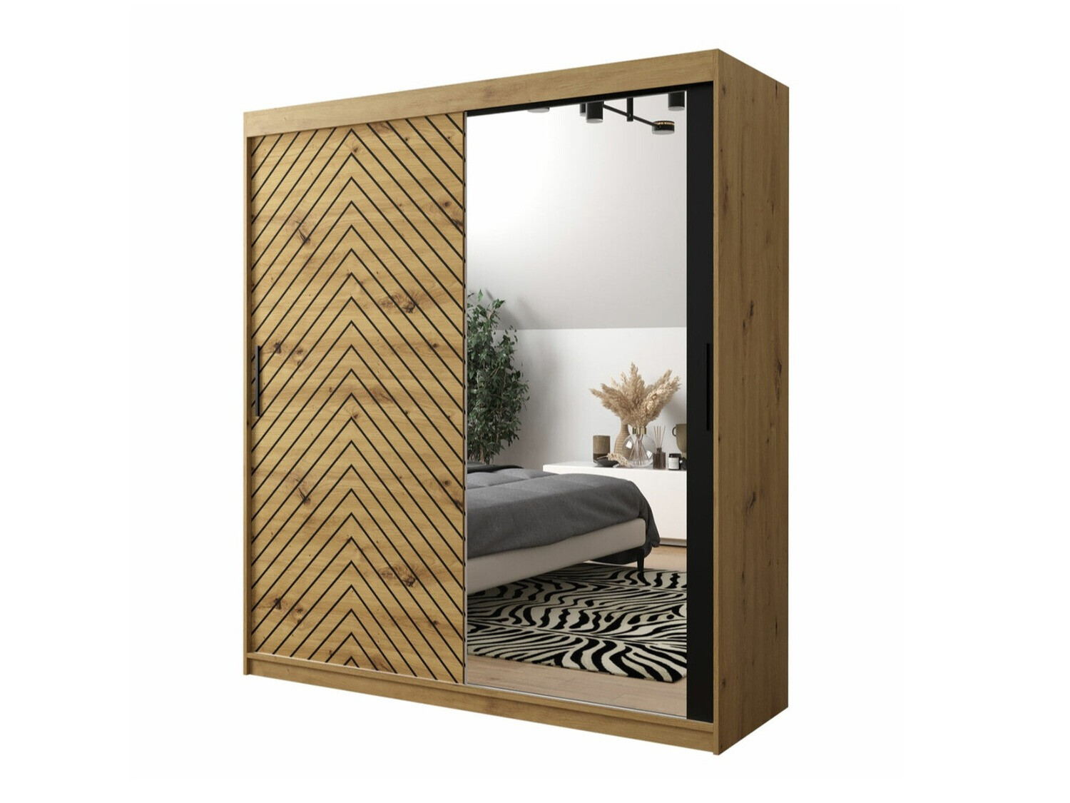 Ormar Hartford 313 (Zanatski hrast + Crno)