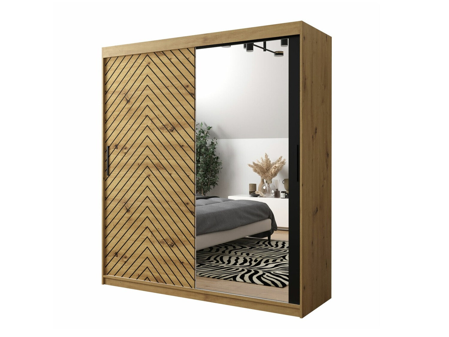 Ormar Hartford 313 (Zanatski hrast + Crno)