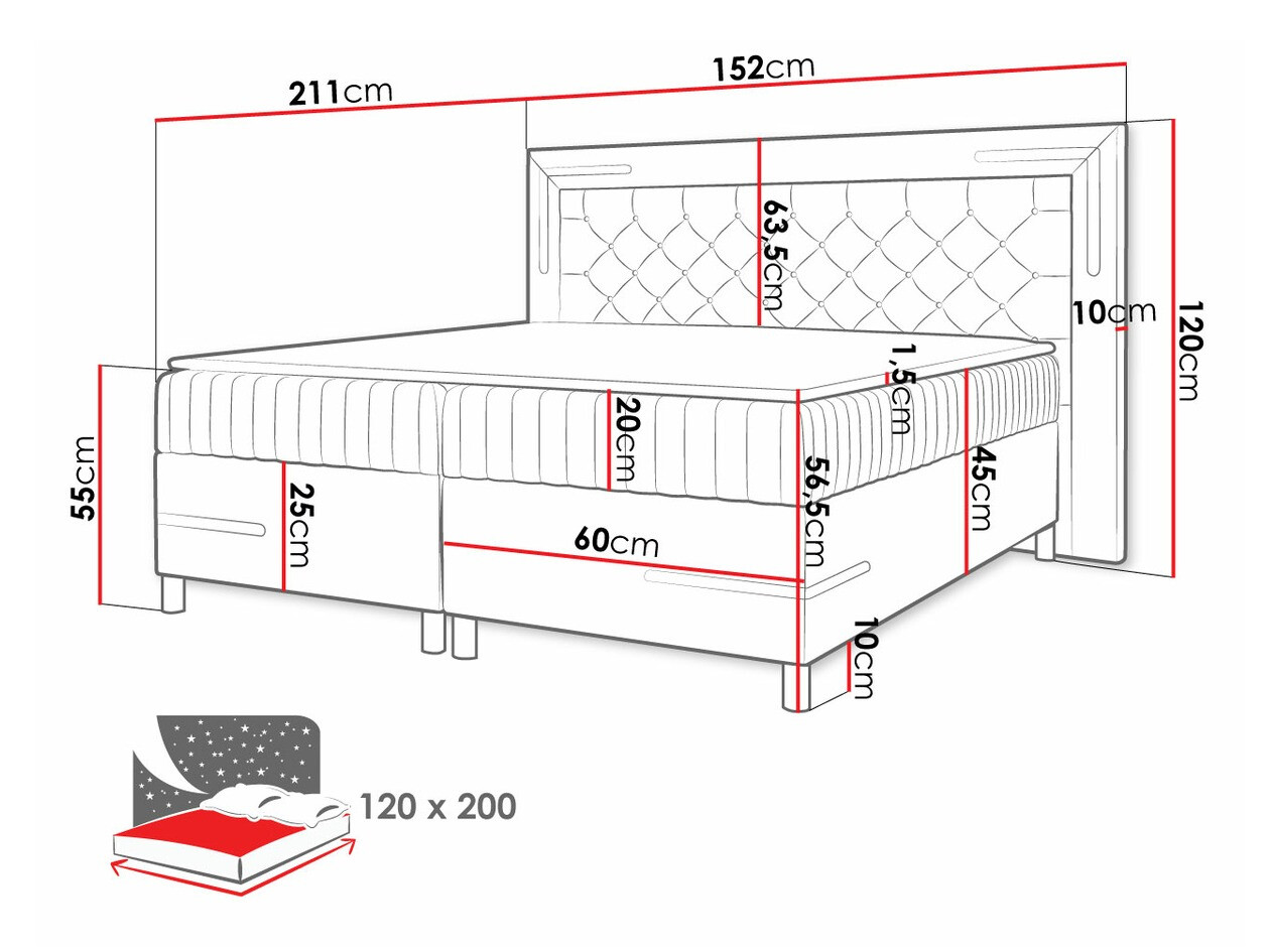 Boxspring krevet Baltimore 189 (Fresh 13)