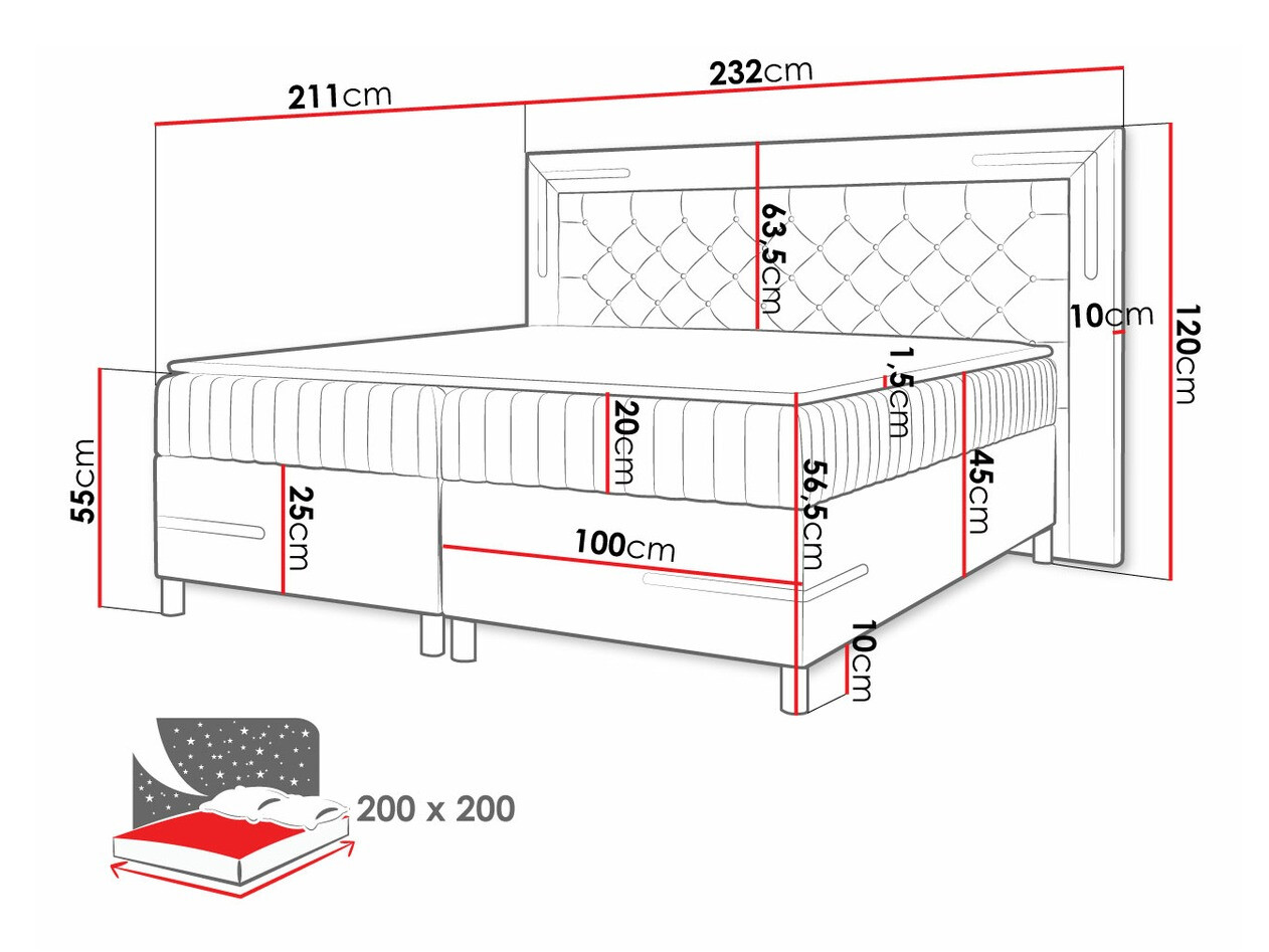 Boxspring krevet Baltimore 189 (Fresh 37)