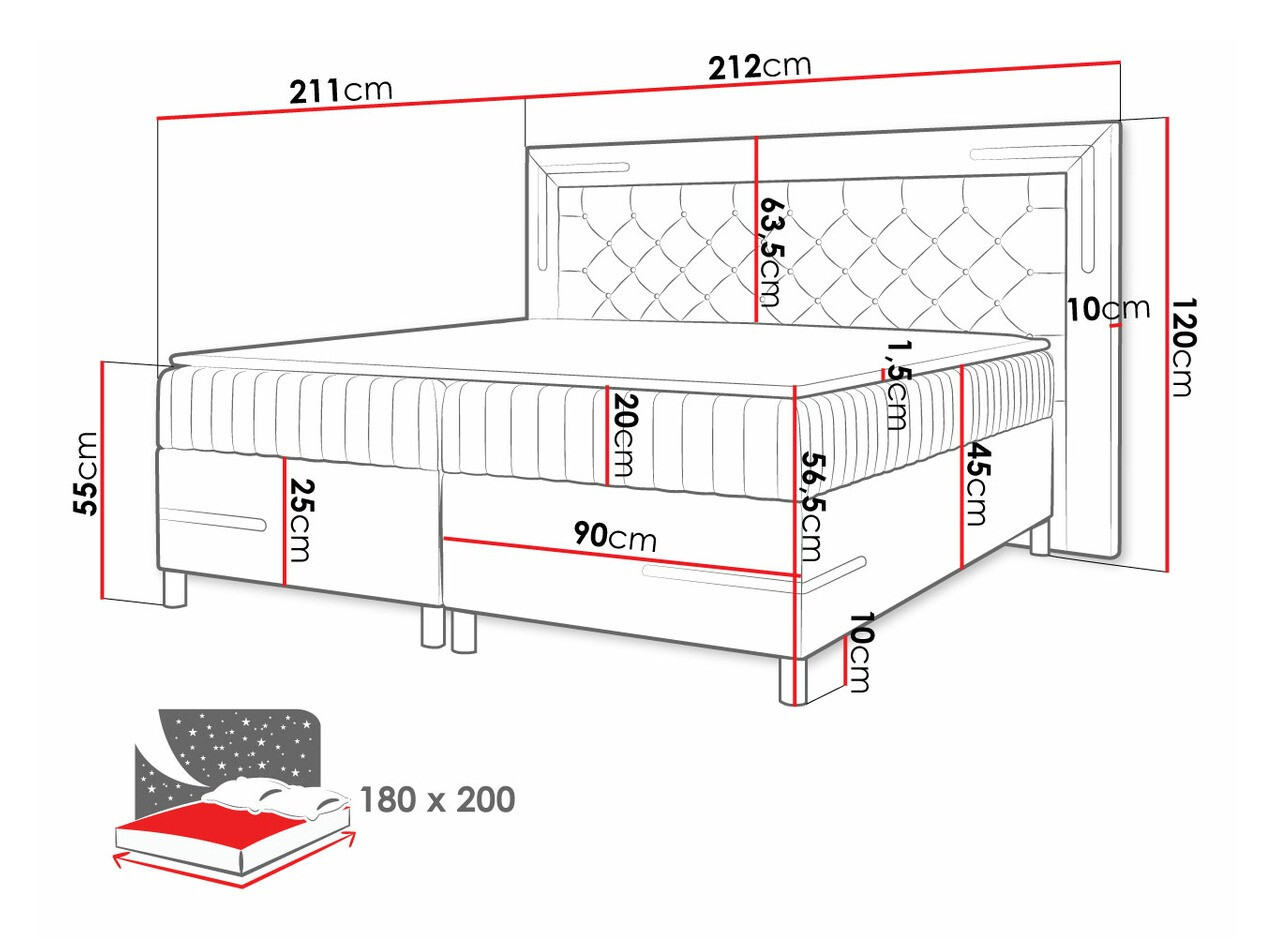 Boxspring krevet Baltimore 189 (Fresh 4)