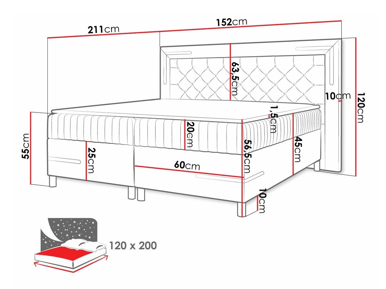 Boxspring krevet Baltimore 189 (Fresh 8)