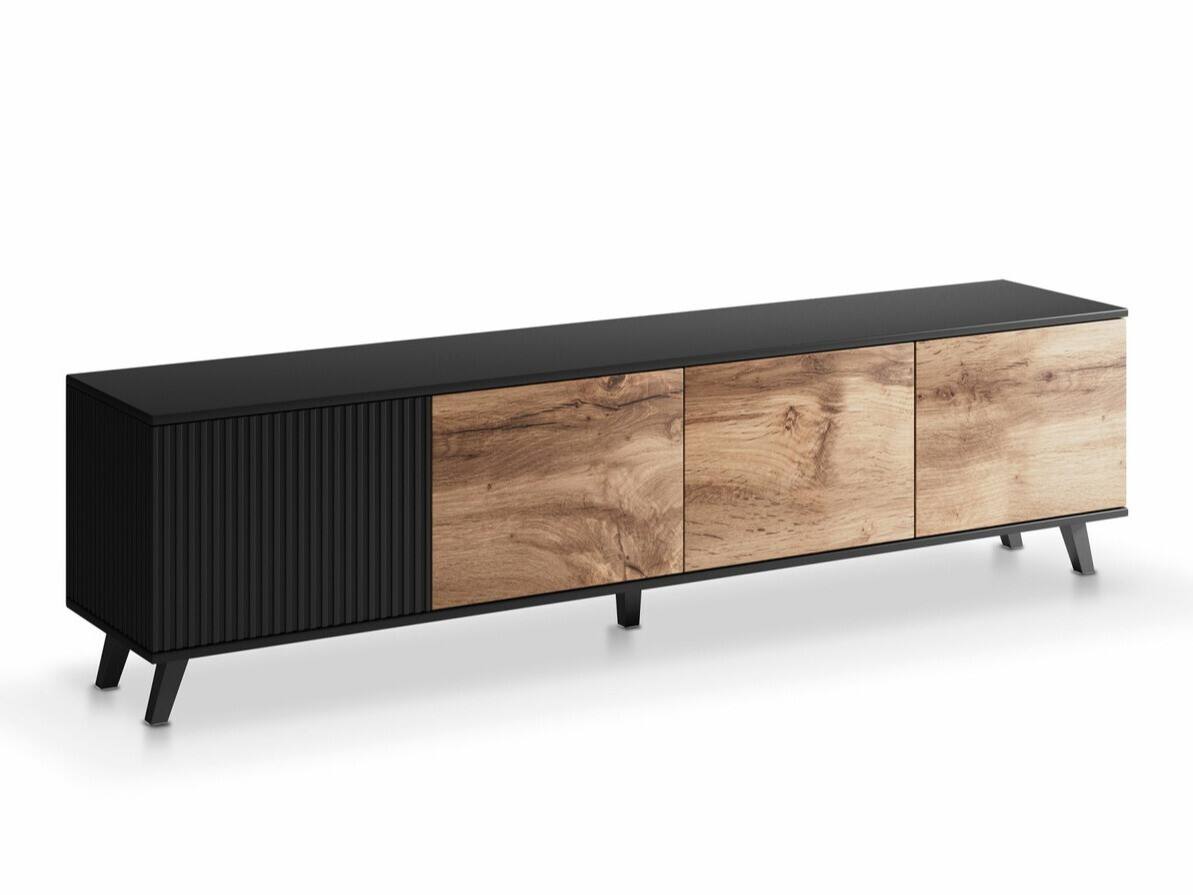 TV komoda Luelia 114 (Crno + Hrast Votan)