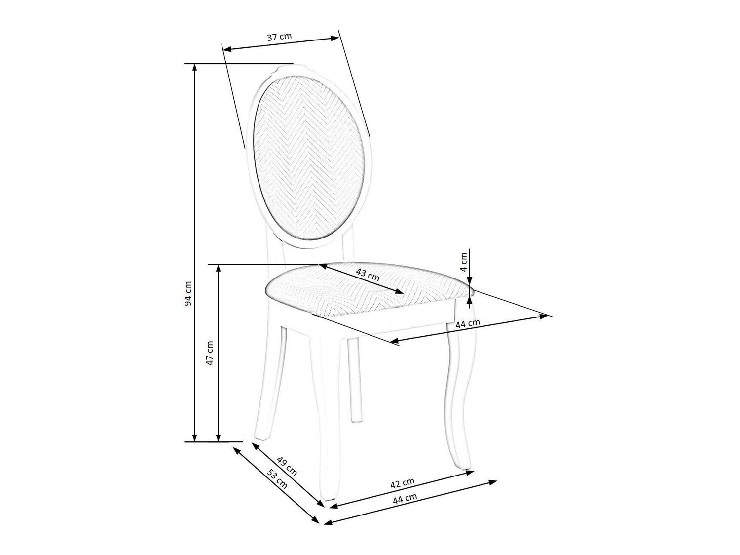Stolica Houston 986 (Belo + Sivo)