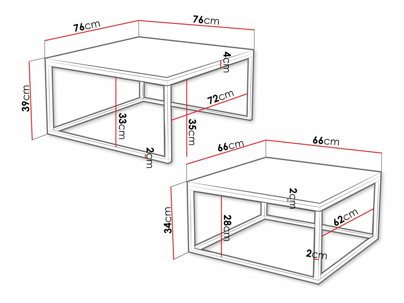 Set stočića za kafu Oswego 101 (Beli mermer + Crno)