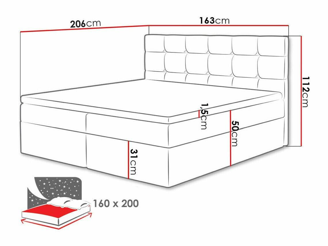 Boxspring krevet Comfivo Osculum I (Manila 16)