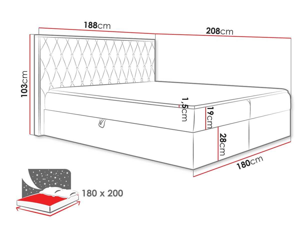 Boxspring krevet Baltimore 190 (Twist 23)
