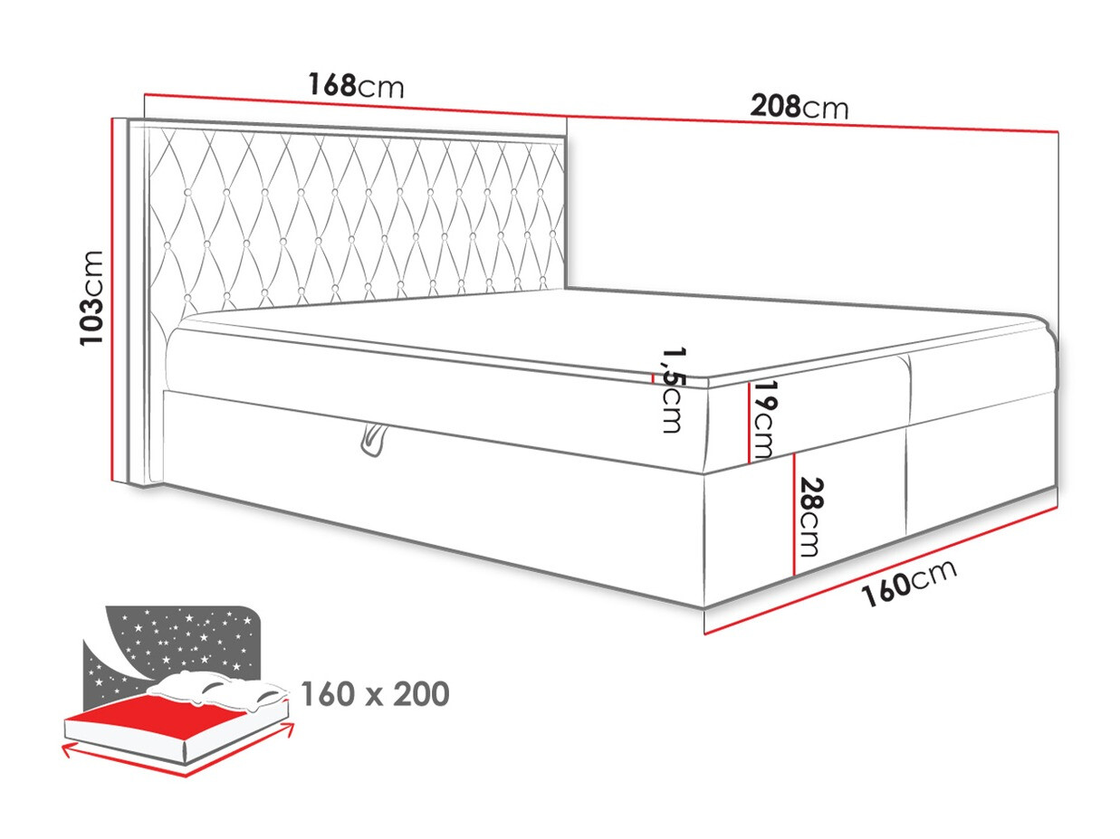 Boxspring krevet Navis II (Faro 14)