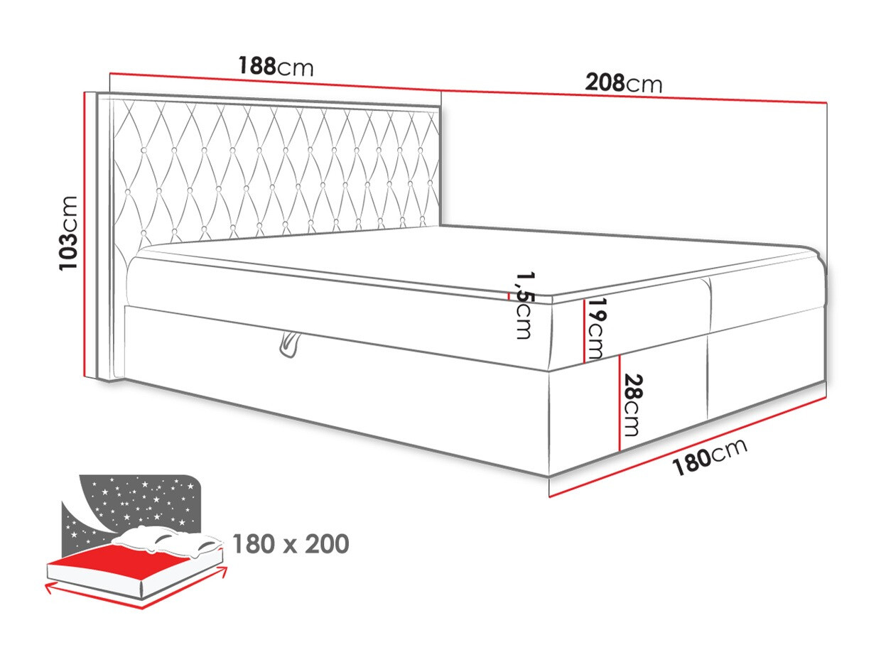 Boxspring krevet Navis II (Faro 14)