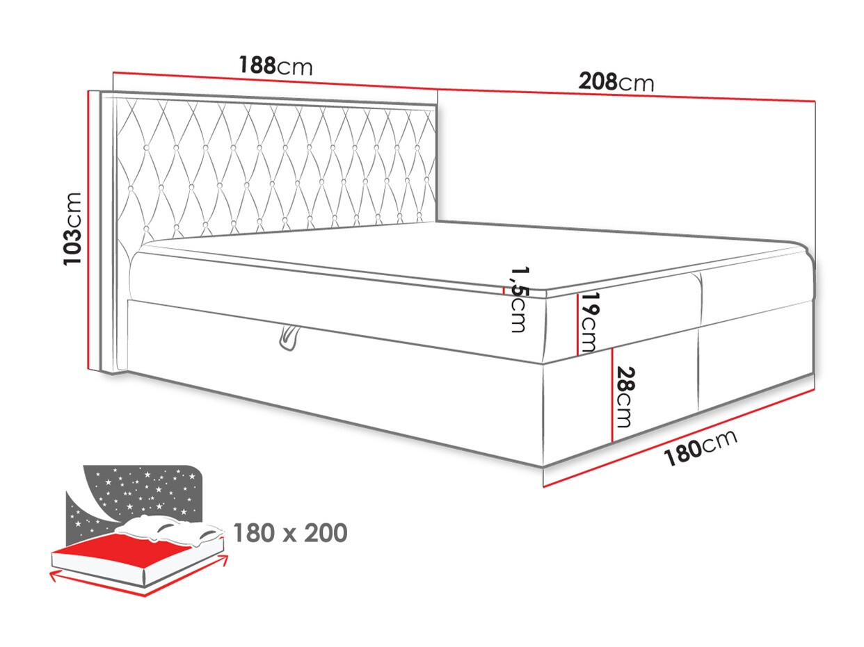 Boxspring krevet Navis II (Faro 20)