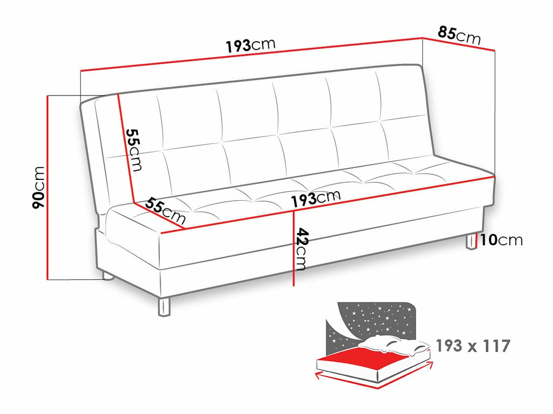 Sofa na razvlačenje Columbus 107 (Kronos 34)