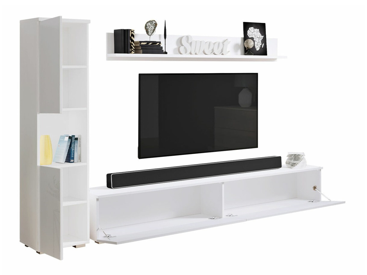 Set za dnevnu sobu Sarasota 130 (Tamnosiva + Sjajno belo)