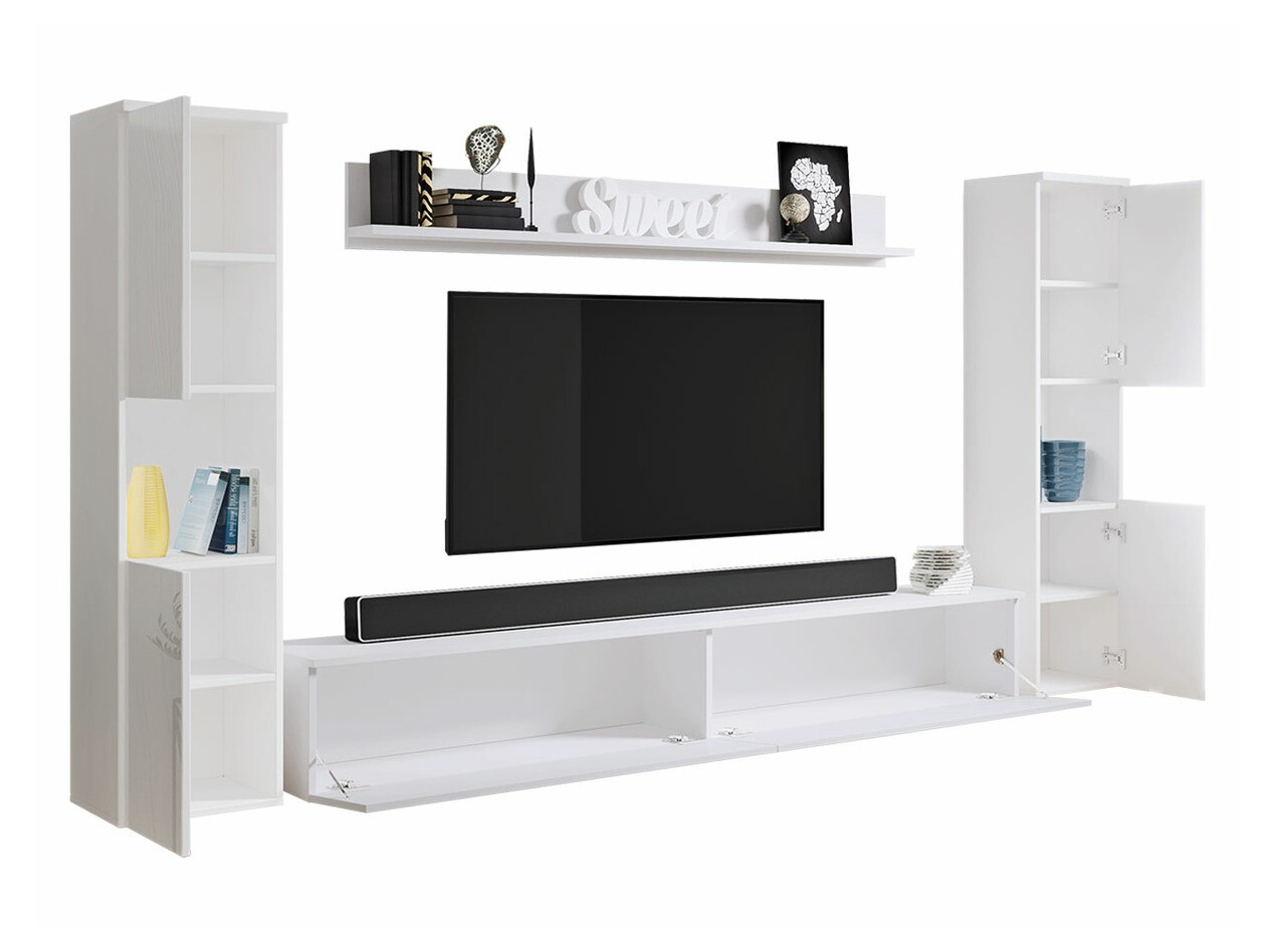 Set za dnevnu sobu Sarasota 131 (Tamnosiva + Sjajno belo)