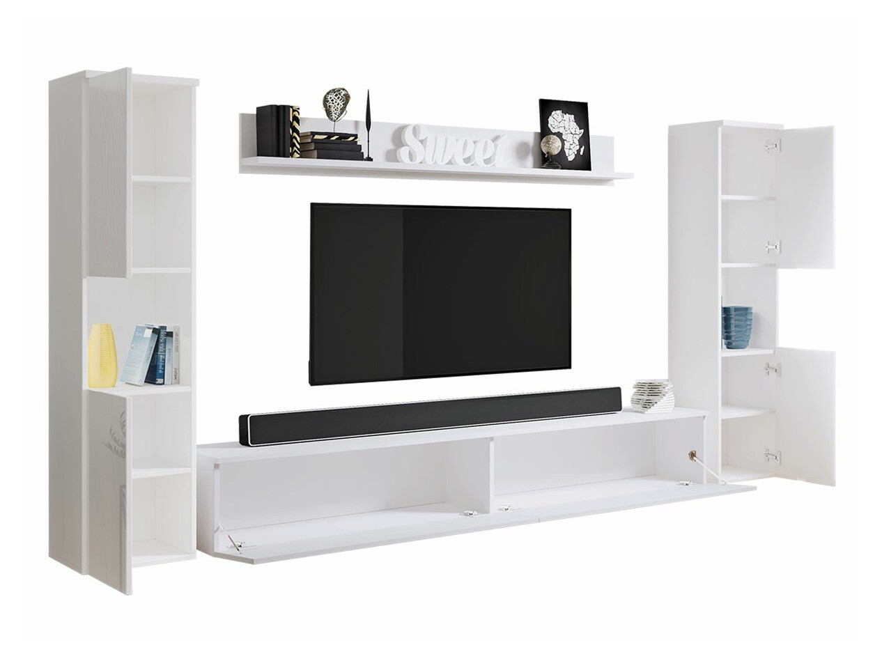 Set za dnevnu sobu Sarasota 131 (Tamnosiva + Sjajno belo)