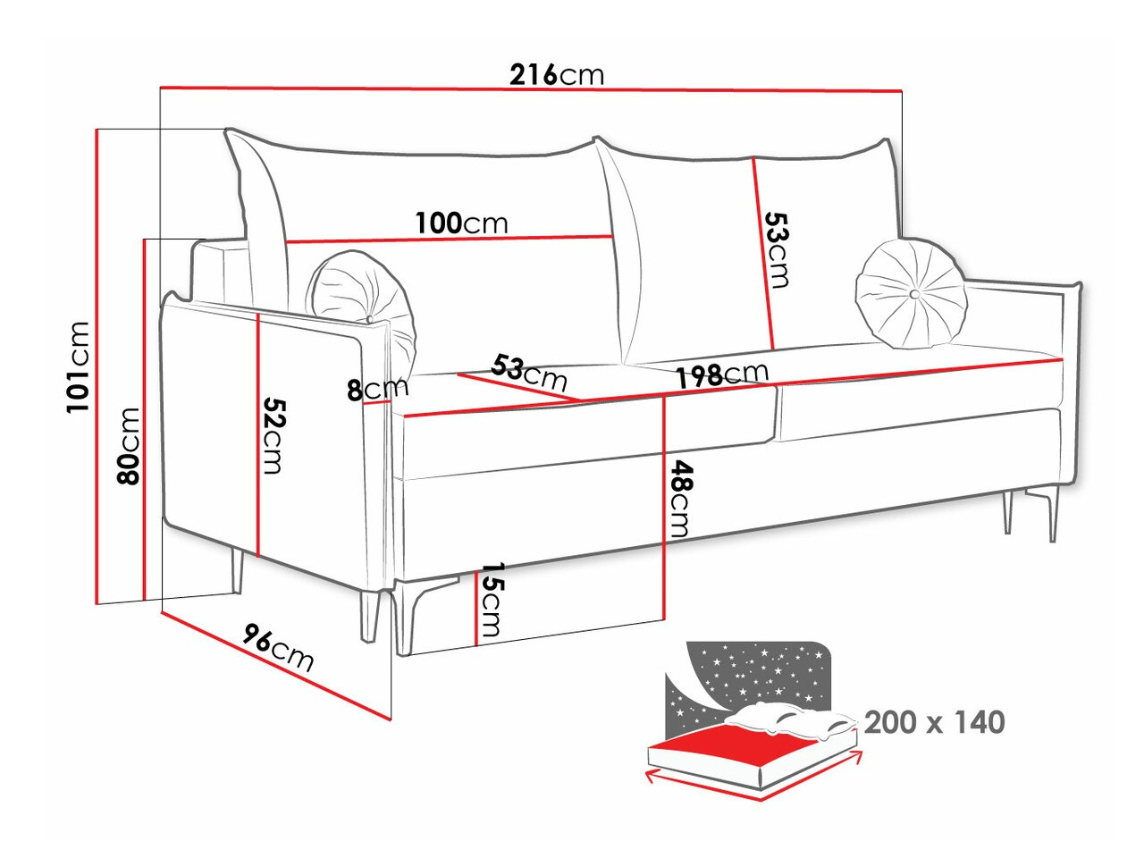 Sofa na razvlačenje Clovis 103 (Manila 02)