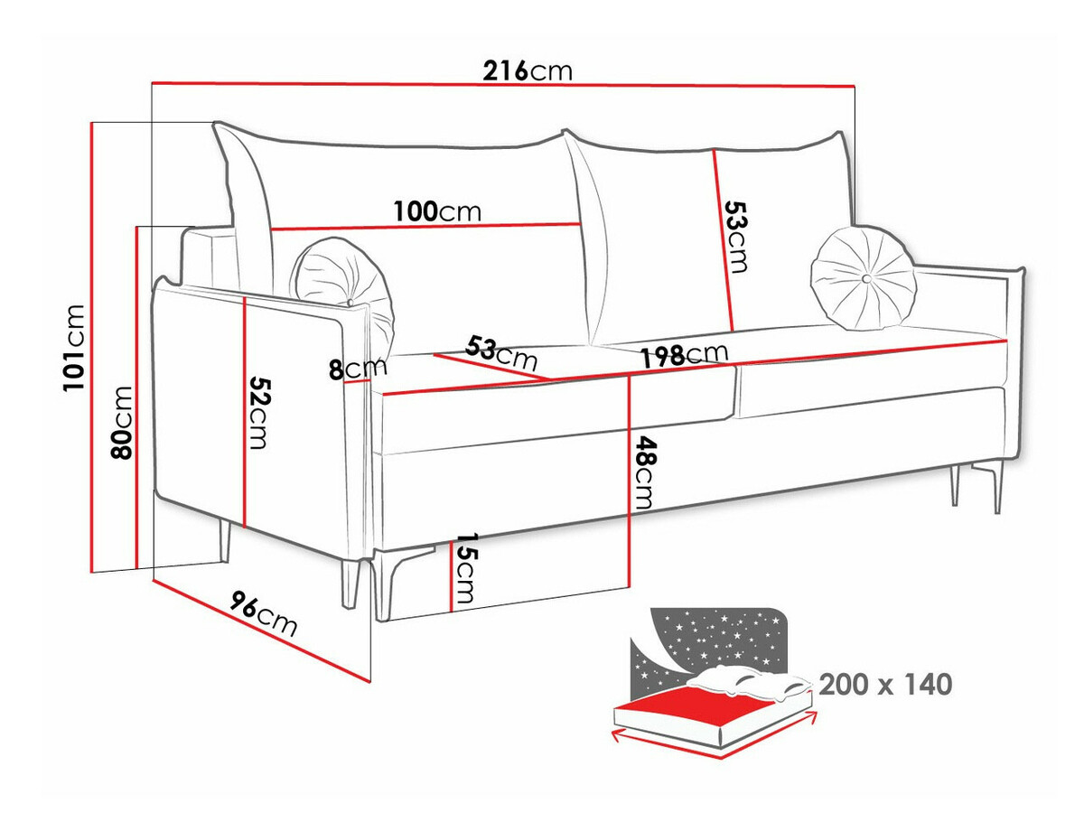 Sofa na razvlačenje Clovis 103 (Manila 25)