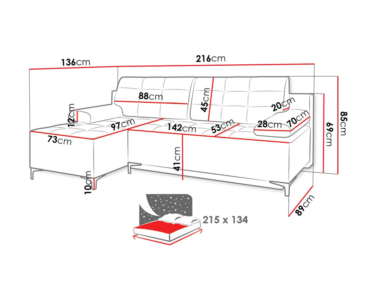 Ugaona sofa Independence 101 (Ikar 05)