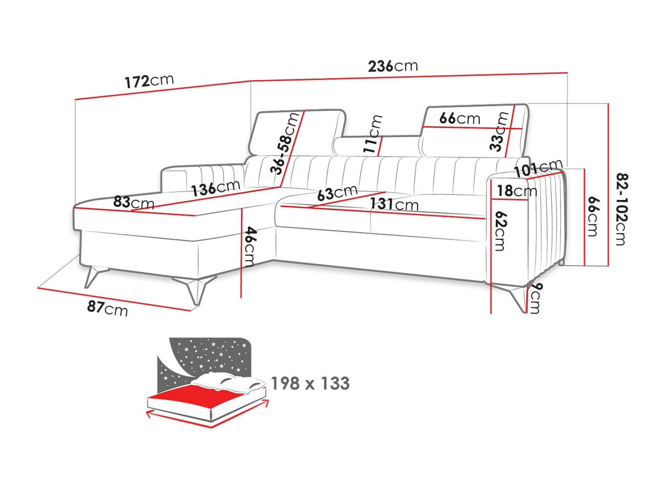Ugaona sofa Columbus 191 (Poso 01)