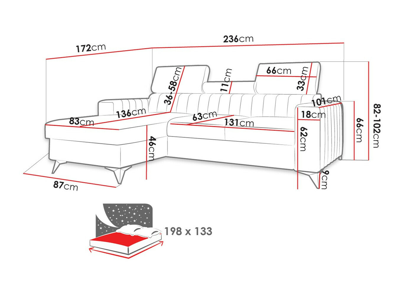 Ugaona sofa Columbus 191 (Poso 01)