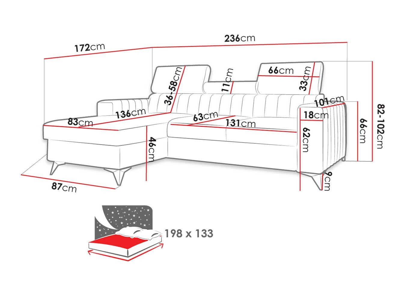 Ugaona sofa Columbus 191 (Poso 02)
