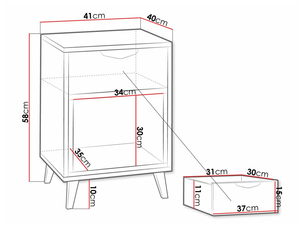 Noćni ormarić Domvera 110