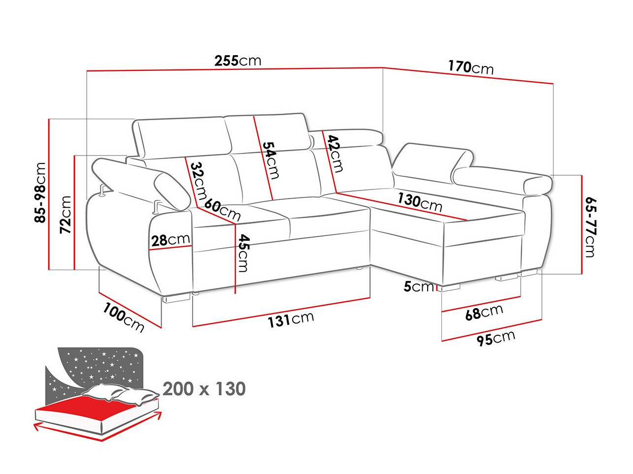 Ugaona sofa Columbus 192 (Poso 01)