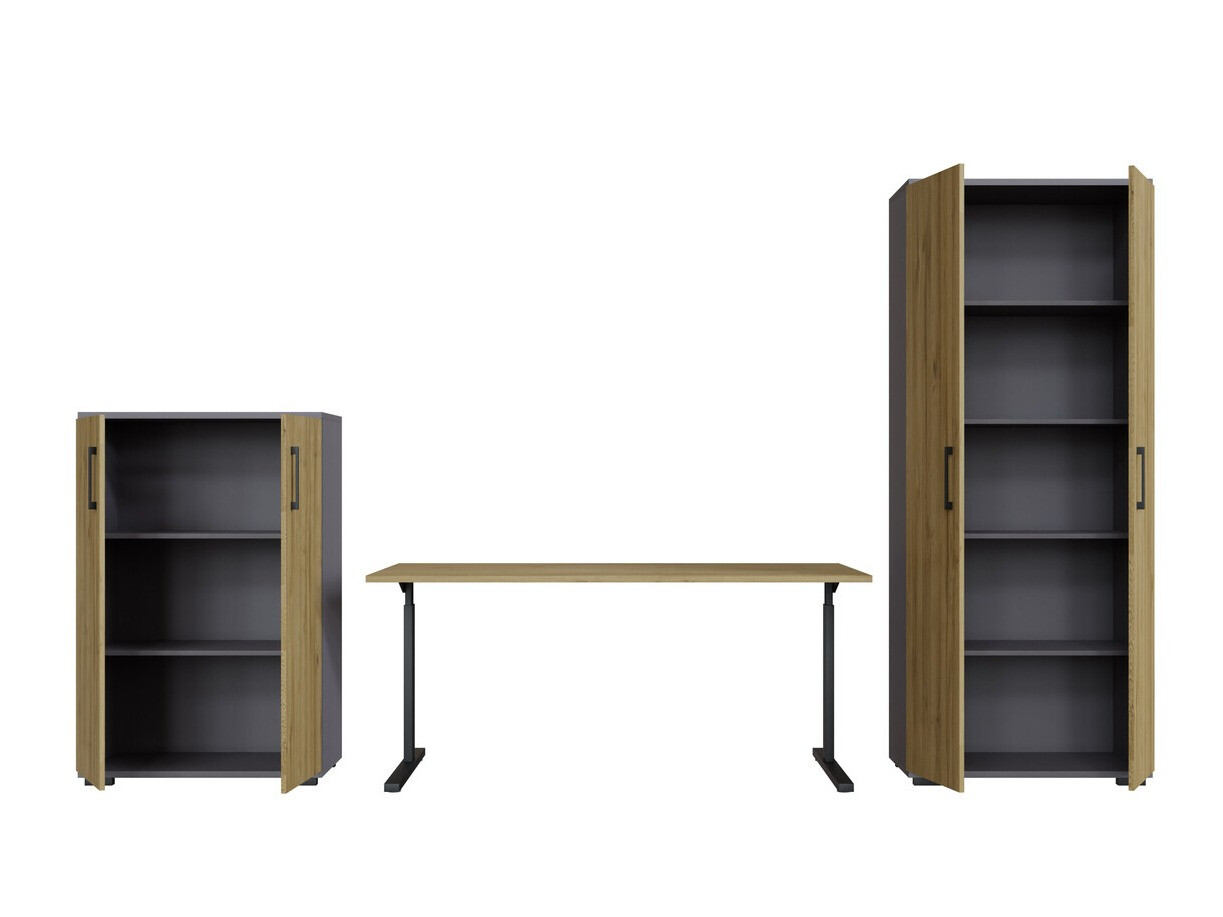 Set za kućnu kancelariju Lartesi 114 (Grafit + Grandson hrast)