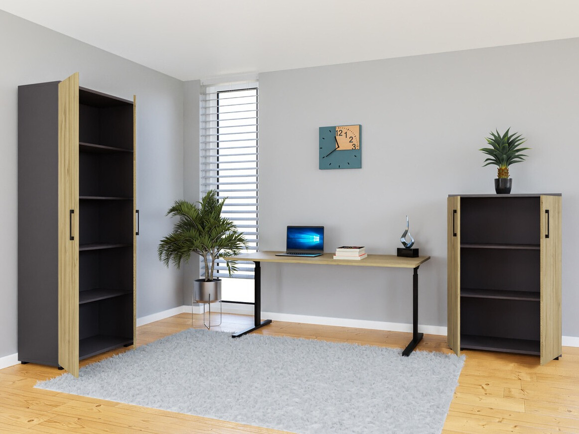 Set za kućnu kancelariju Lartesi 114 (Grafit + Grandson hrast)