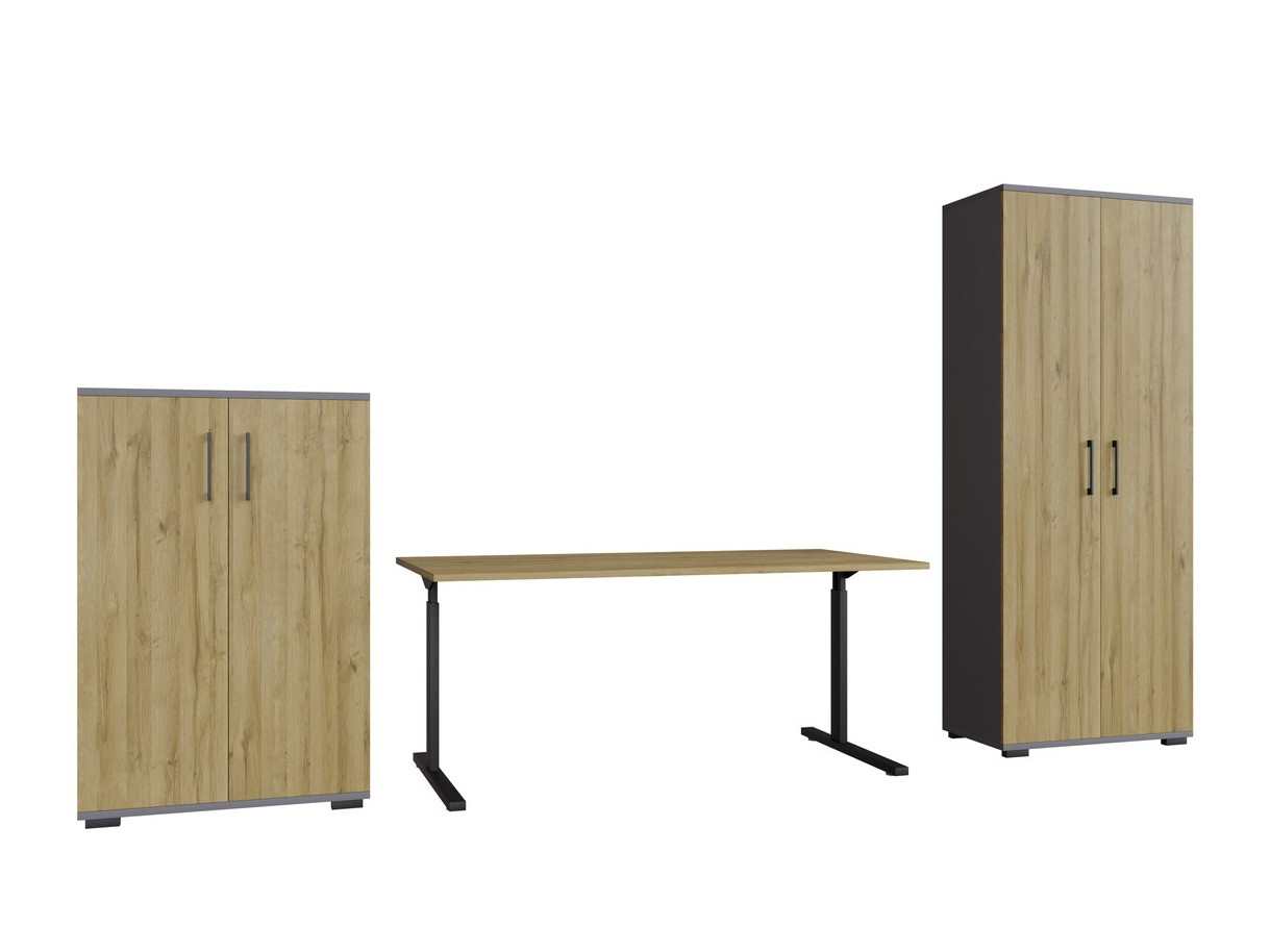 Set za kućnu kancelariju Lartesi 114 (Graphite + Unuk hrast)