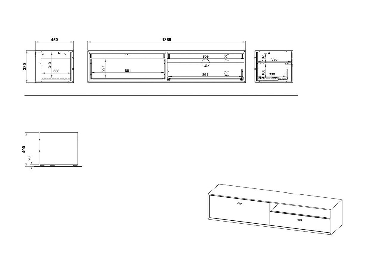 TV sto Sacramento 503 (Izbeljeni bor + Navarra hrast)