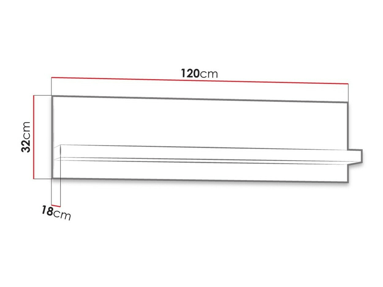 Zidna polica Serfeno 108 (Craft vhite)