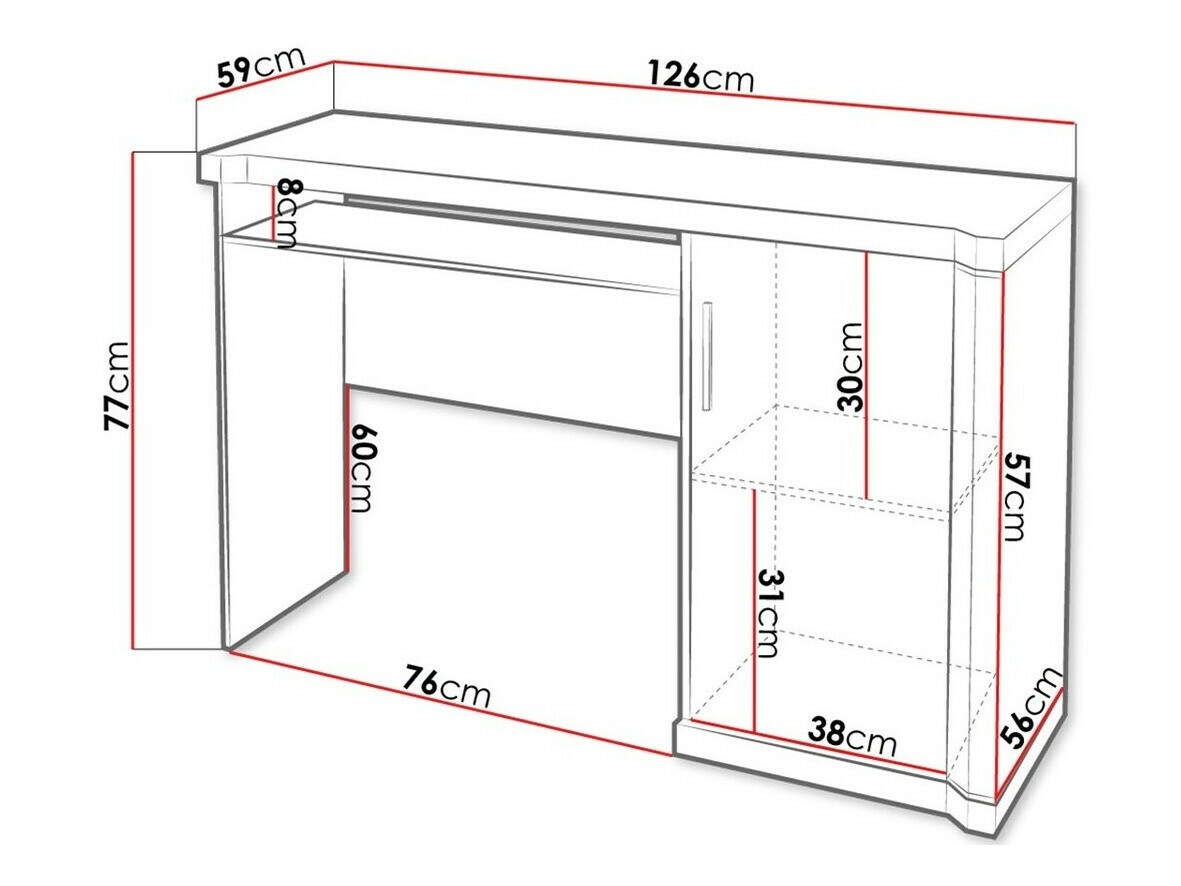 Kancelarijski sto Lorelie 112 (Sonoma hrast)