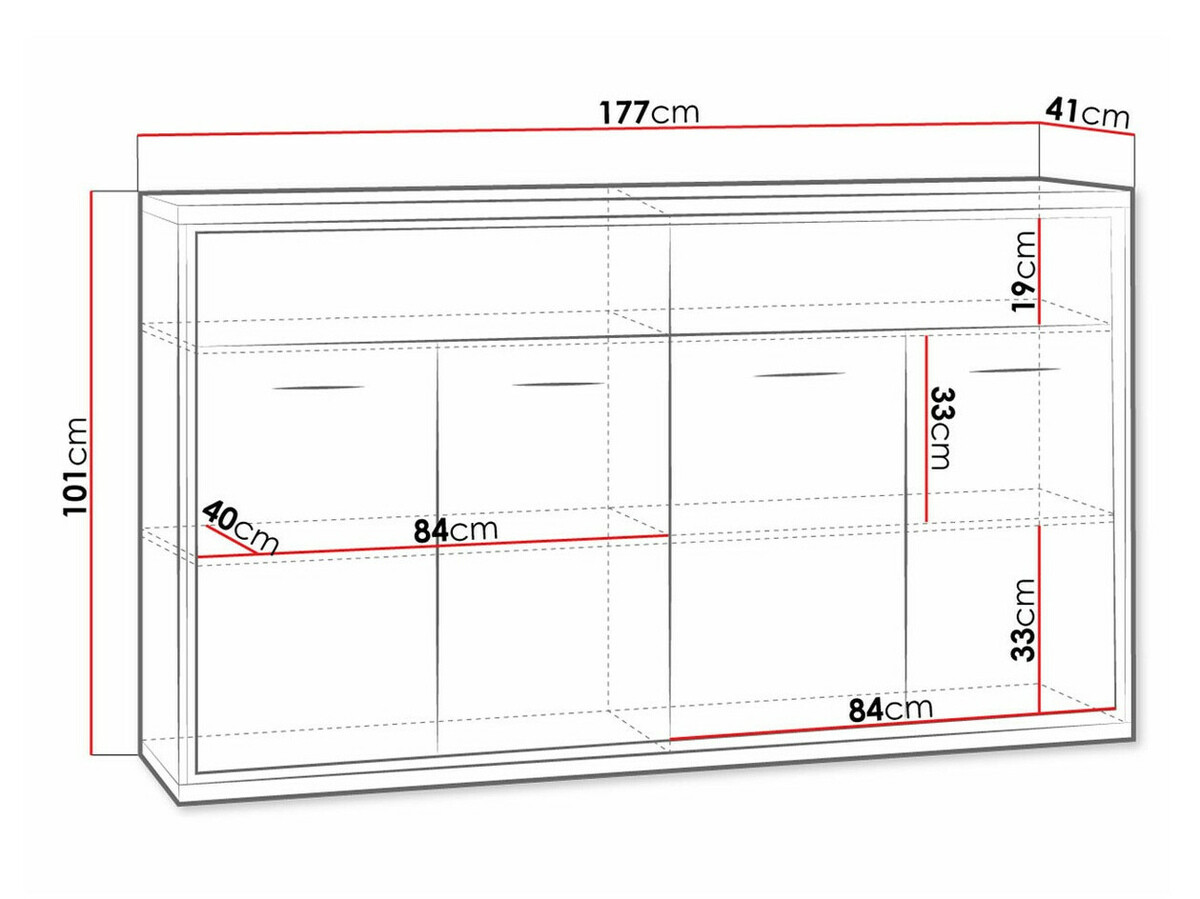 Komoda Etrmoni 105 (Svetlo drvo + Hrast)