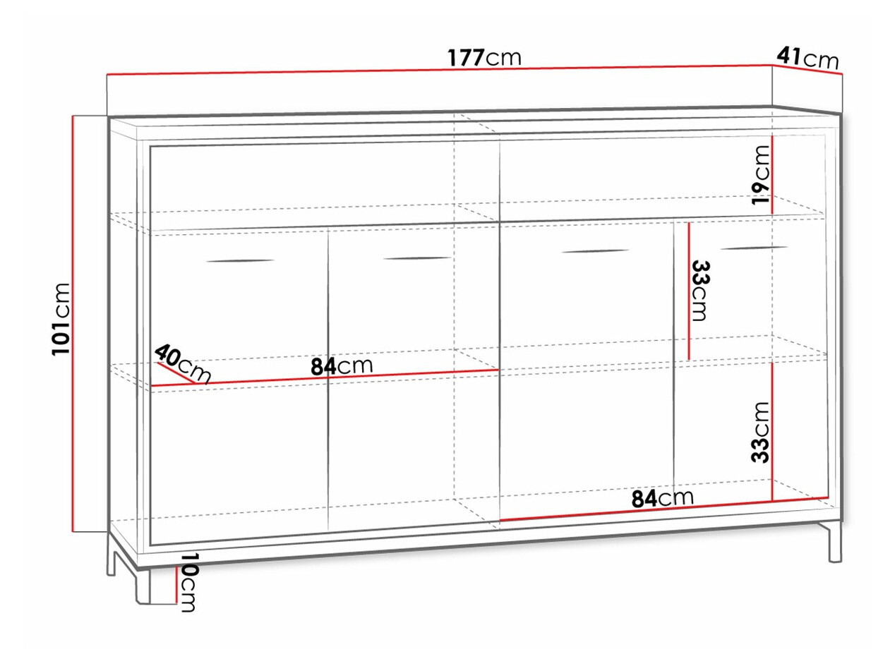 Komoda Etrmoni 105 (Svetlo drvo + Hrast)