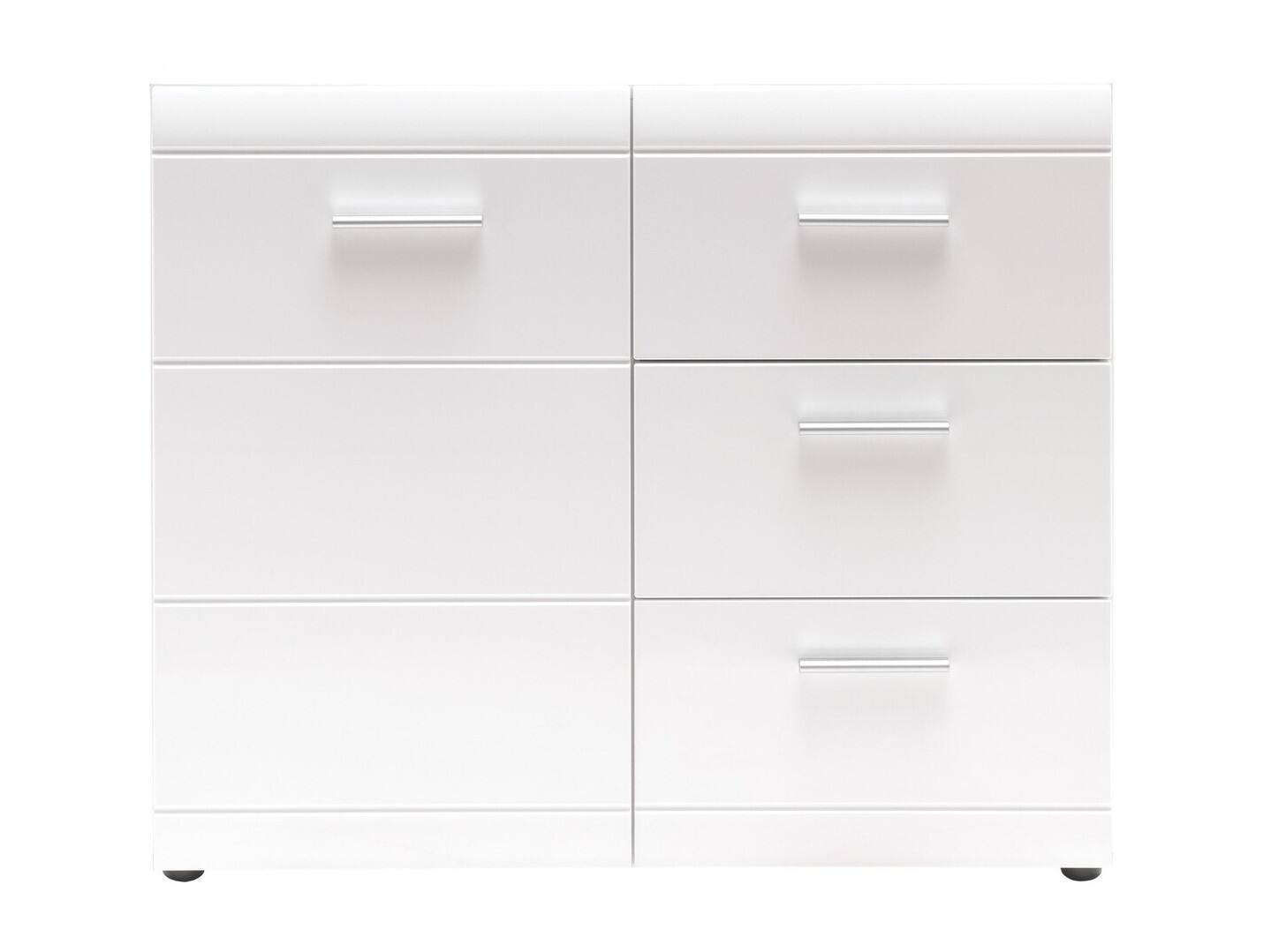 Komoda Livromu 109 (Sjajno belo + Belo)