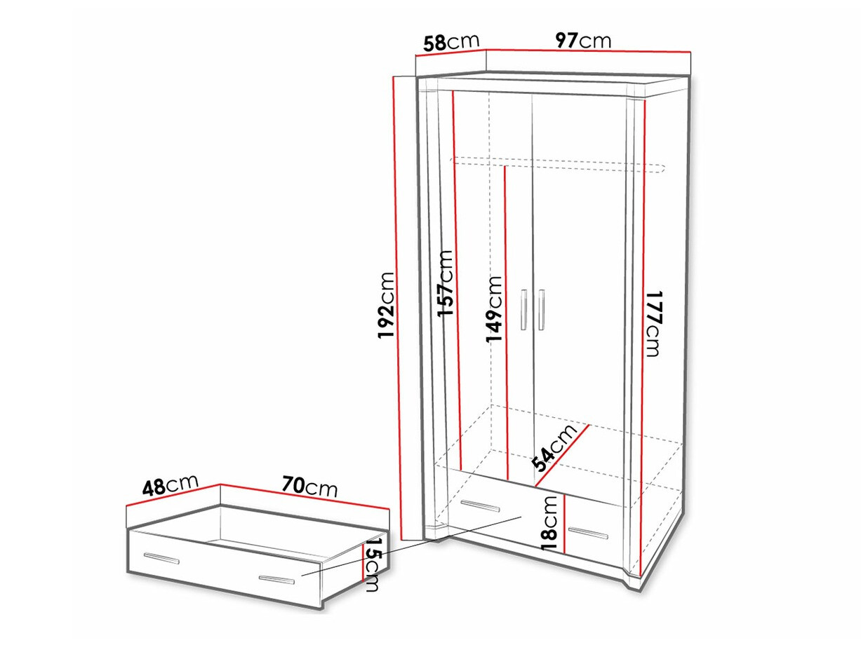 Ormar Lorelie 118 (Trufel hrast)