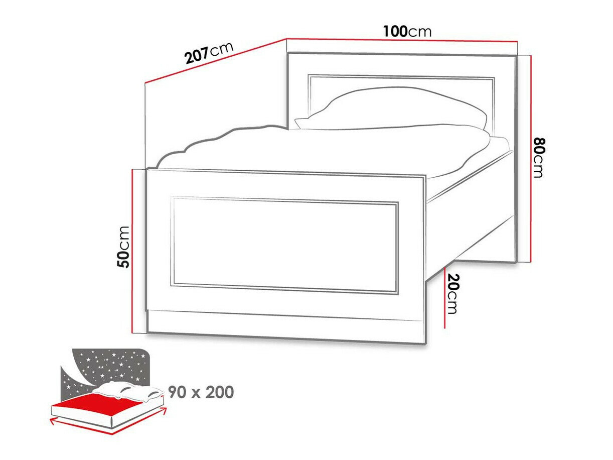 Krevet Lircava 116 (Храст лефкас)