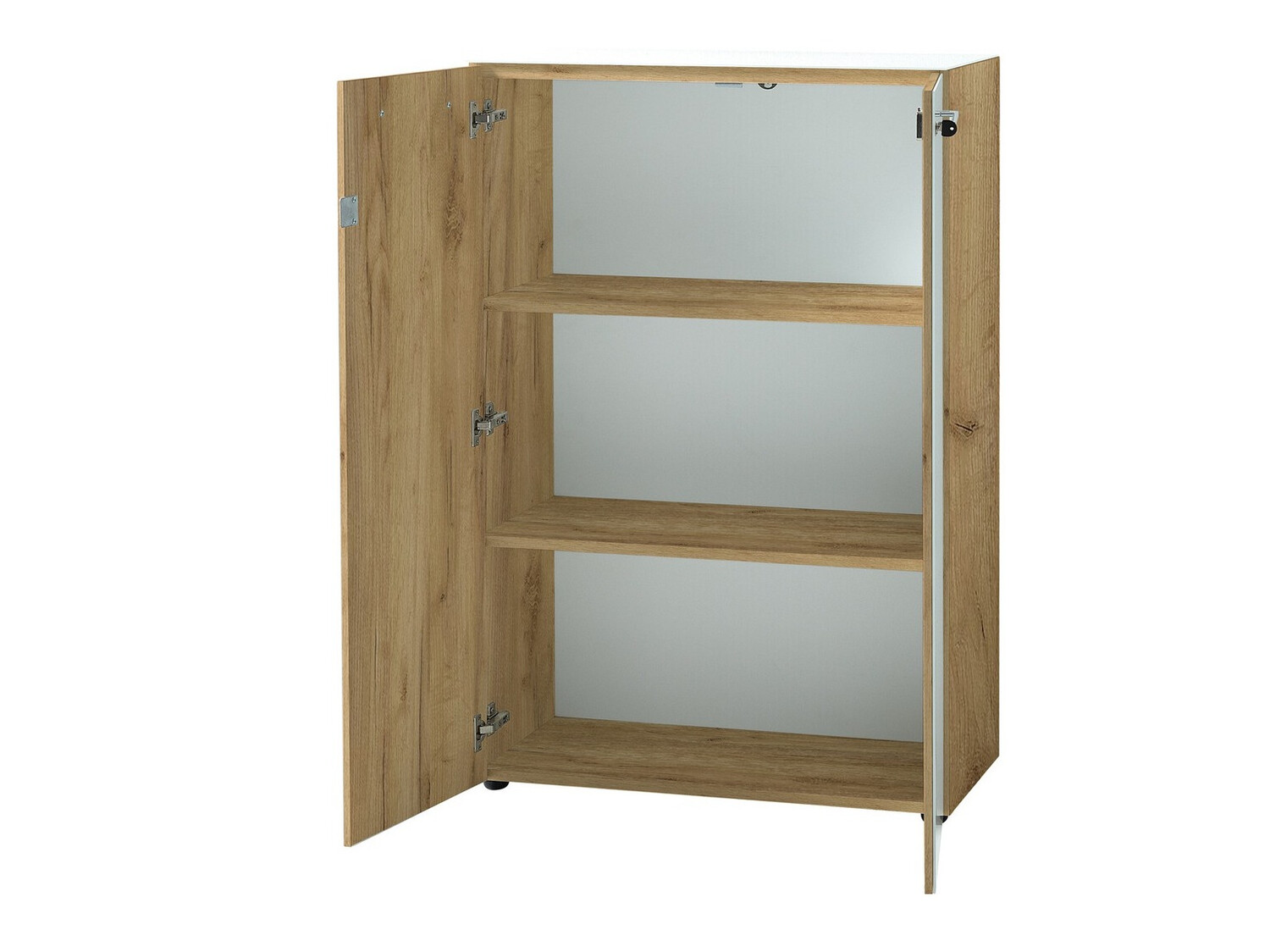 Ormarić Catcamu 102 (Sjajno belo + Navarra hrast)