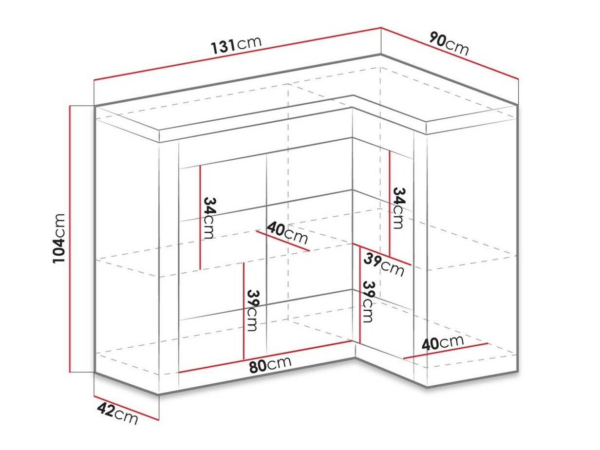 Ugaoni ormar Serfeno 112 (Tamni jasen)