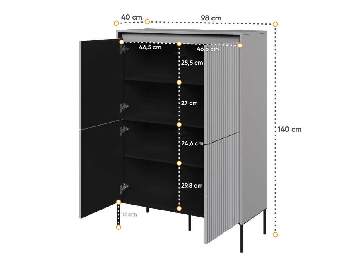 Ormarić Fernolu 102 (Sivo + Crno)