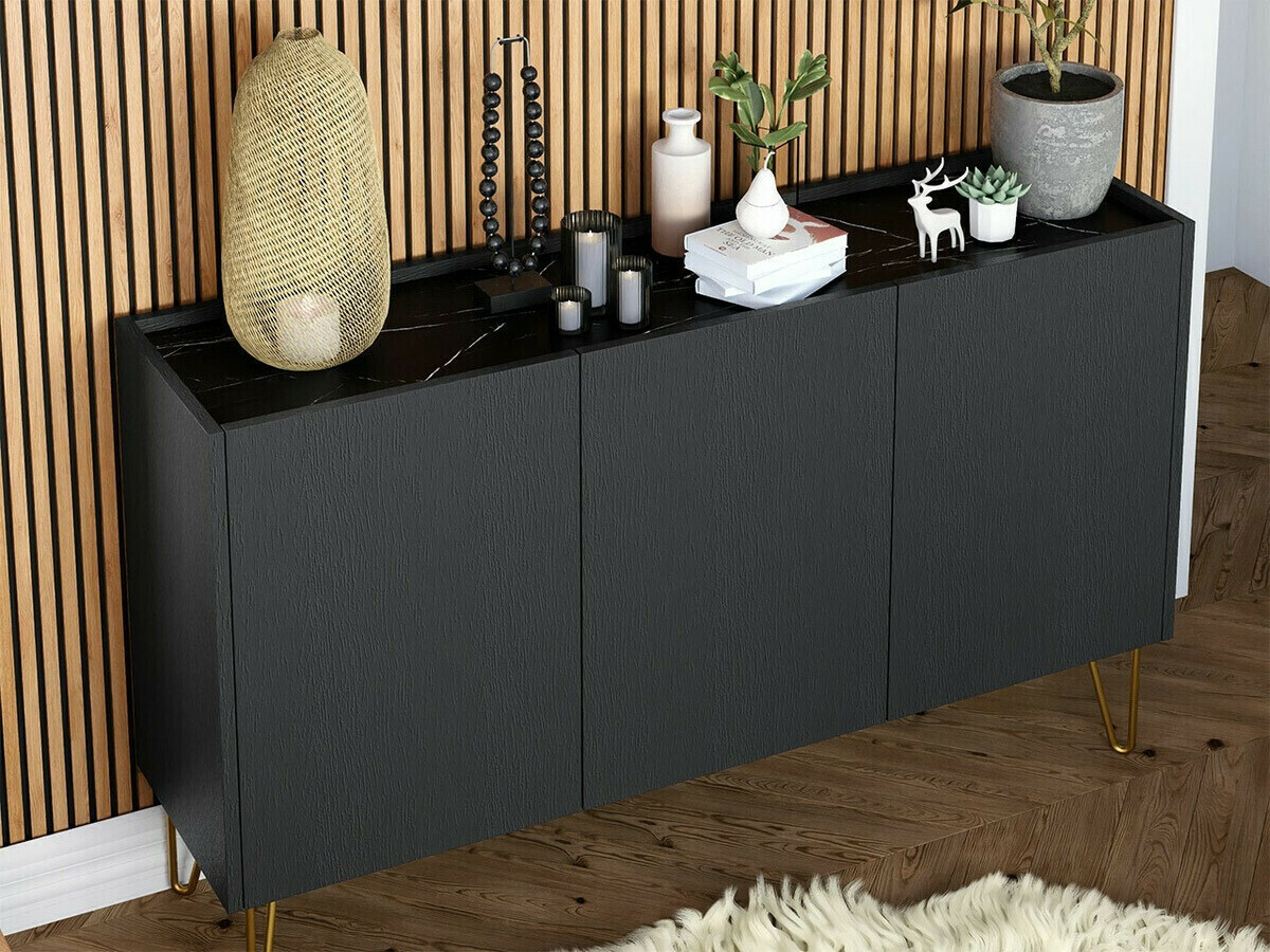 Ormarić Levdale 101 (Graphite + Crni mermer)