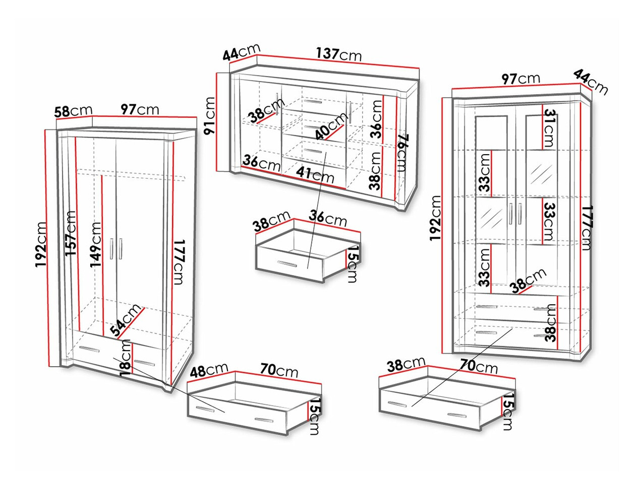Set za dnevnu sobu Lorelie 125 (Sonoma hrast)